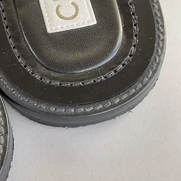 Chanel Black Raffia Sandals With Crystal Embellishments CC Logo 36C - Picture 13 of 14